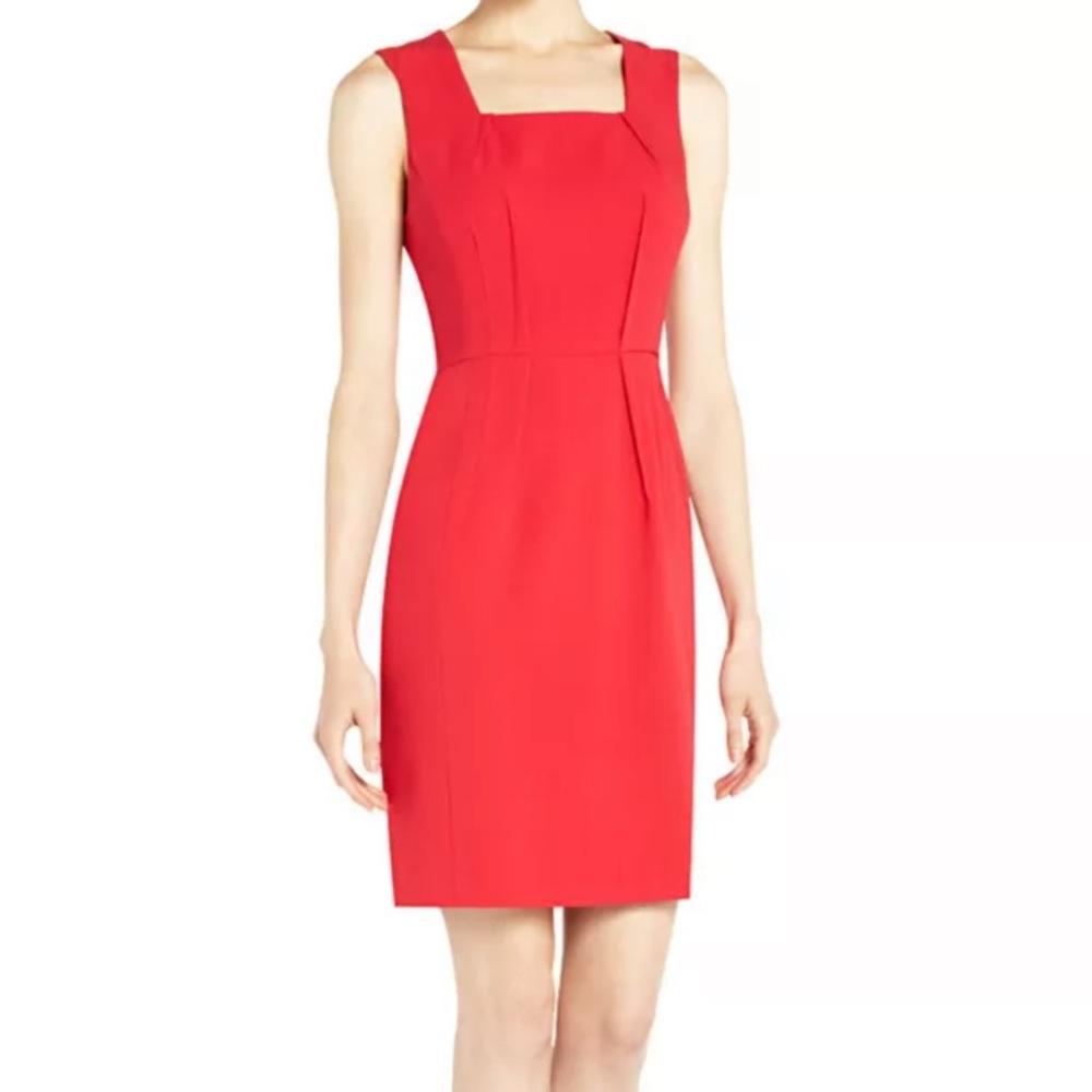 Red bcbgmaxazria sheath dress